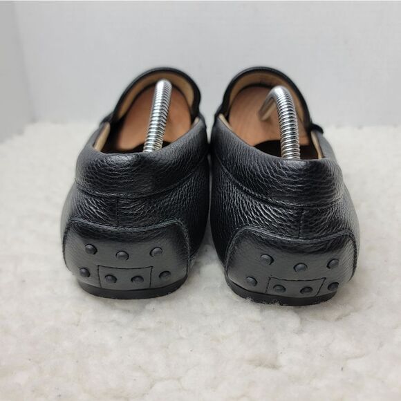 Louis Feraud Paris Mens Driving Boat Loafer Size 9.5 Black Pebbled Leather Shoes main image 9